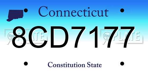 8CD7177 Connecticut License Plate
