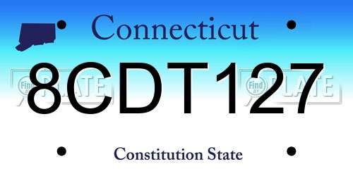 8CDT127 Connecticut License Plate