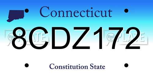 8CDZ172 Connecticut License Plate