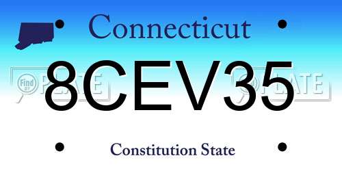 8CEV35 Connecticut License Plate