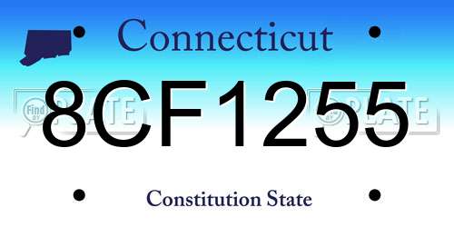 8CF1255 Connecticut License Plate