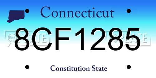 8CF1285 Connecticut License Plate