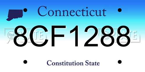 8CF1288 Connecticut License Plate
