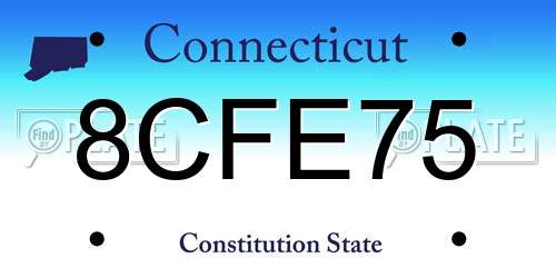 8CFE75 Connecticut License Plate