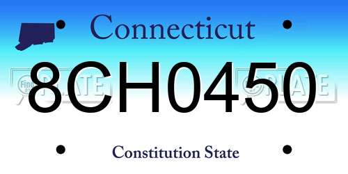 8CH0450 Connecticut License Plate