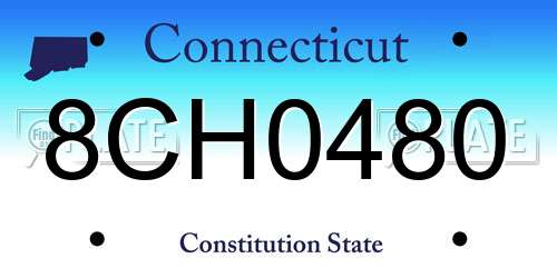 8CH0480 Connecticut License Plate