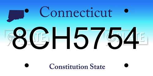 8CH5754 Connecticut License Plate