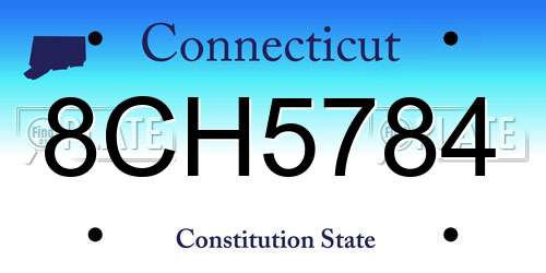 8CH5784 Connecticut License Plate