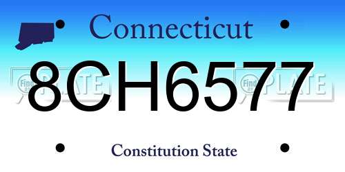 8CH6577 Connecticut License Plate