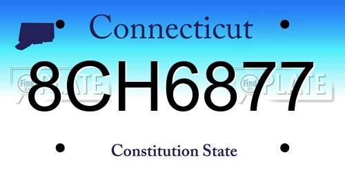 8CH6877 Connecticut License Plate