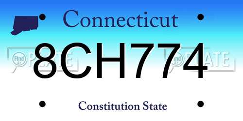 8CH774 Connecticut License Plate