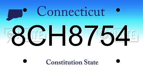 8CH8754 Connecticut License Plate
