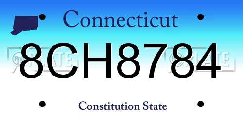 8CH8784 Connecticut License Plate