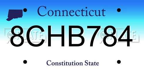 8CHB784 Connecticut License Plate
