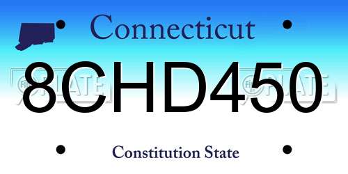 8CHD450 Connecticut License Plate