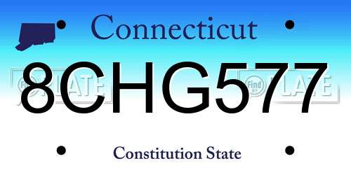 8CHG577 Connecticut License Plate