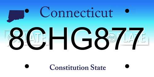 8CHG877 Connecticut License Plate