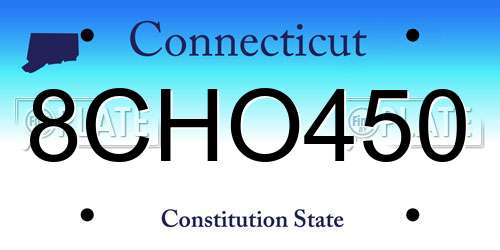 8CHO450 Connecticut License Plate