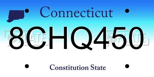 8CHQ450 Connecticut License Plate
