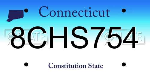 8CHS754 Connecticut License Plate