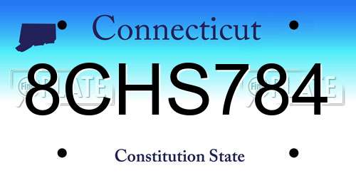 8CHS784 Connecticut License Plate