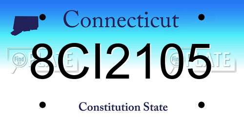 8CI2105 Connecticut License Plate