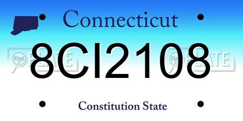 8CI2108 Connecticut License Plate
