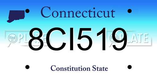 8CI519 Connecticut License Plate