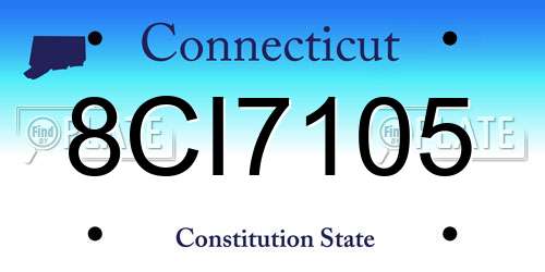 8CI7105 Connecticut License Plate