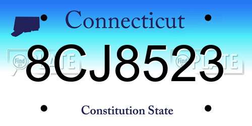 8CJ8523 Connecticut License Plate