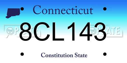 8CL143 Connecticut License Plate