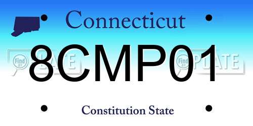 8CMP01 Connecticut License Plate