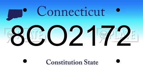 8CO2172 Connecticut License Plate