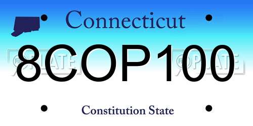 8COP100 Connecticut License Plate