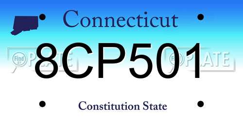 8CP501 Connecticut License Plate