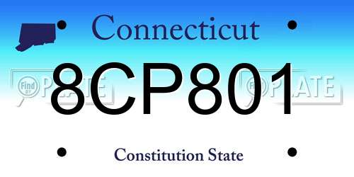 8CP801 Connecticut License Plate