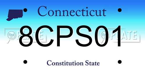 8CPS01 Connecticut License Plate