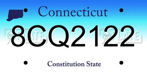 8CQ2122 Connecticut License Plate