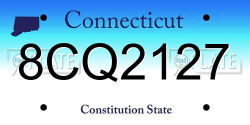 8CQ2127 Connecticut License Plate