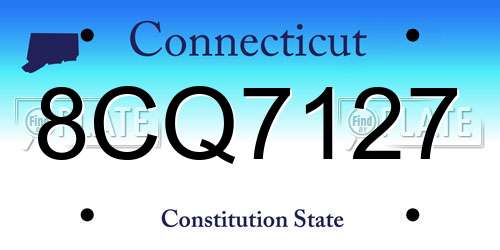 8CQ7127 Connecticut License Plate