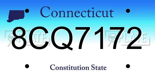 8CQ7172 Connecticut License Plate