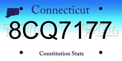8CQ7177 Connecticut License Plate
