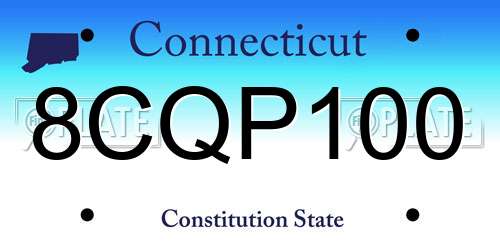 8CQP100 Connecticut License Plate