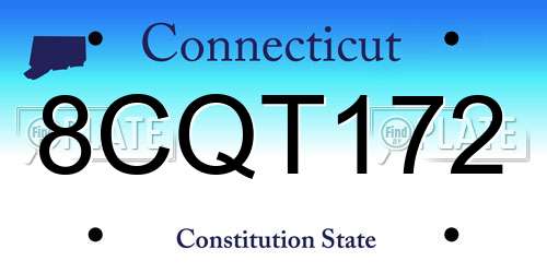 8CQT172 Connecticut License Plate