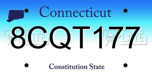 8CQT177 Connecticut License Plate
