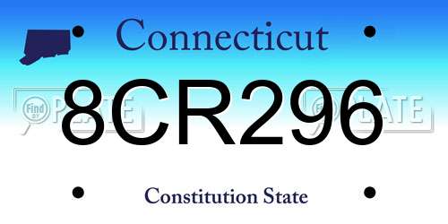 8CR296 Connecticut License Plate