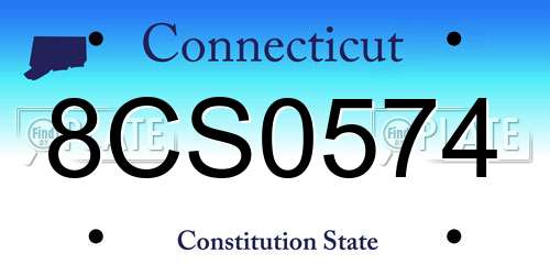 8CS0574 Connecticut License Plate