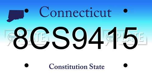 8CS9415 Connecticut License Plate