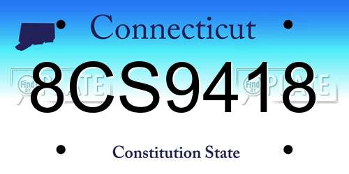 8CS9418 Connecticut License Plate