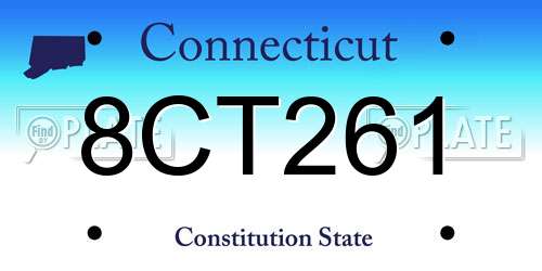 8CT261 Connecticut License Plate